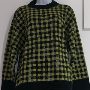 Vintage Green Checkered Sweatshirt
